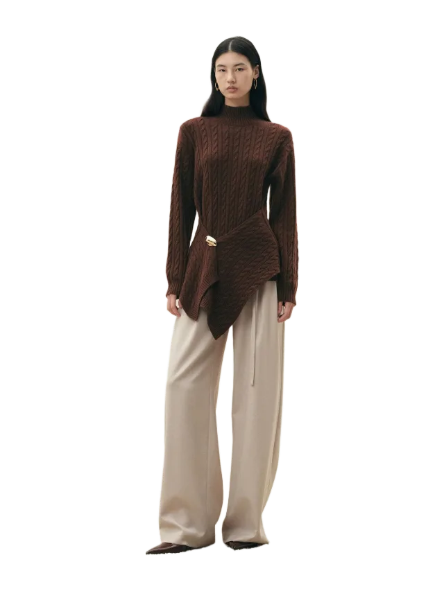 Fabrique Sephina Wrap Waist Sweater in Wool Cashmere Blend