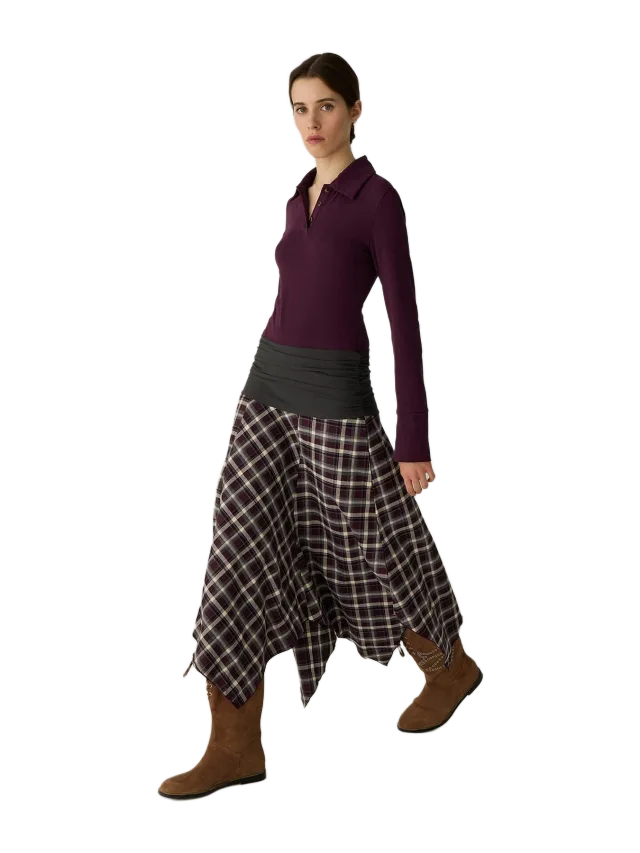 Laagam SHANTEL PLUM SQUARED MIDI DRESS
