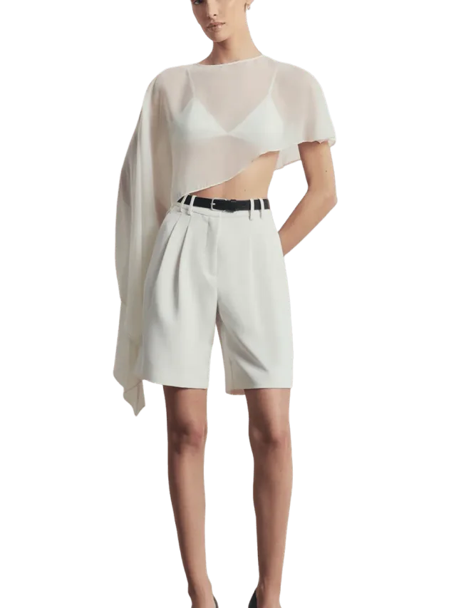 Because of Alice Sheer Chiffon Asymmetric Cape