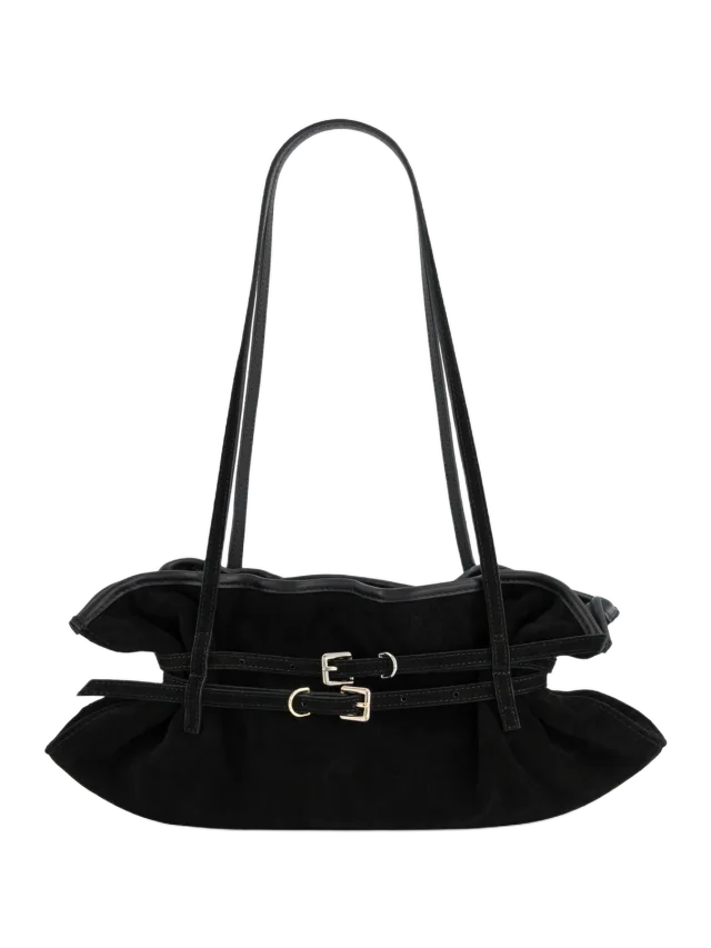 Justine Clenquet Sidney Black Suede Bag