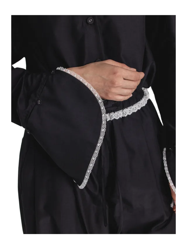 Alas Silk Silk-Cotton Shirt in Black