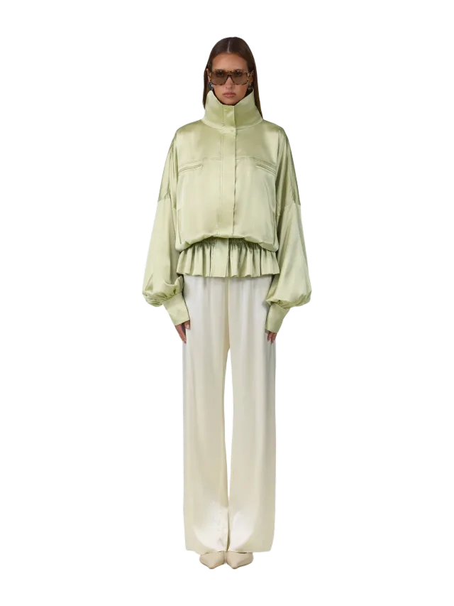 Same Silk Peplum Bomber Jacket