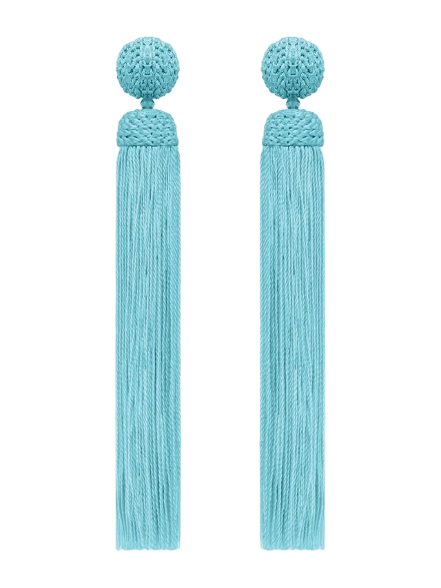 Oscar de la Renta Silk Rope Tassel Clip-On Earrings