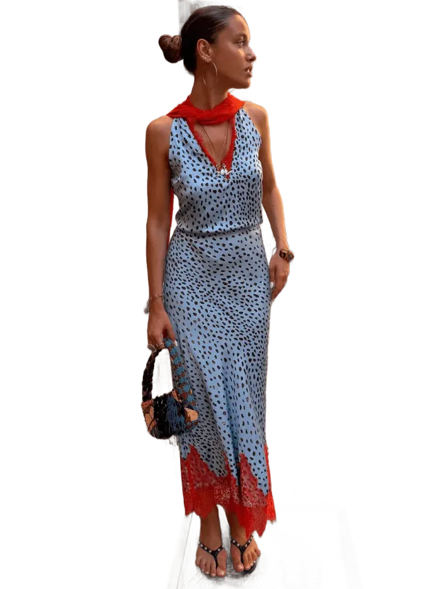 Never Fully Dressed Sky Blue Deer Midi Maeva Skirt