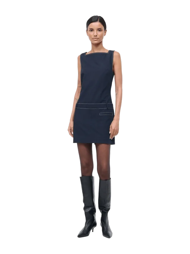 Staud SKYLA DRESS | NAVY