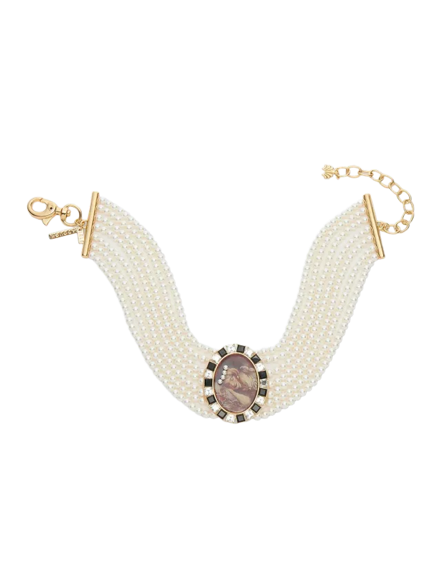 Lele Sadoughi SLEEPING BEAUTY CAMEO MULTISTRAND NECKLACE