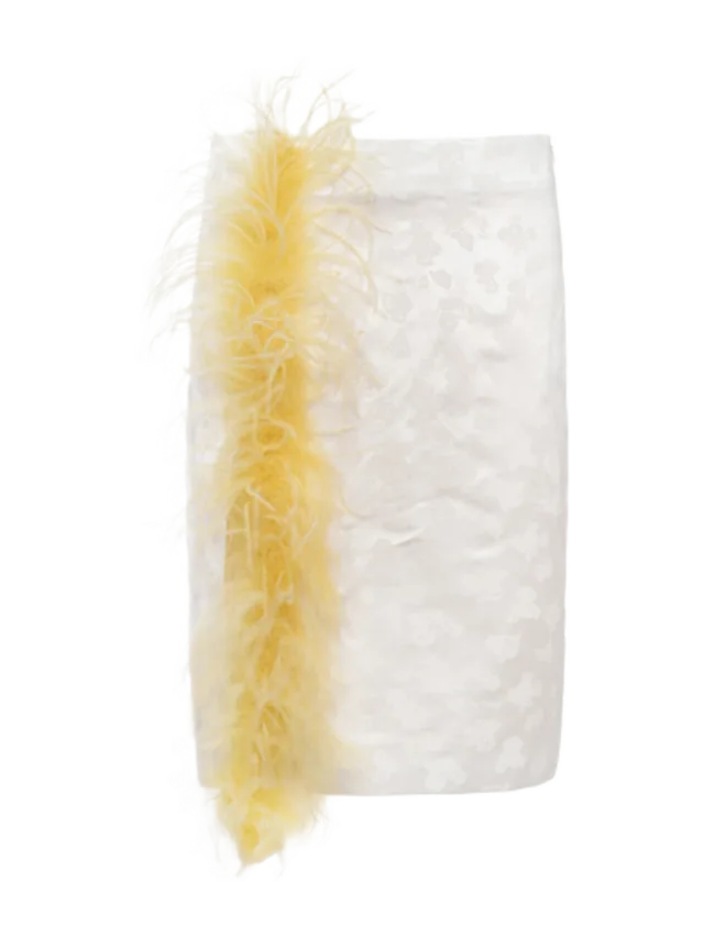 Des Phemmes Slit Jacquard Midi Skirt