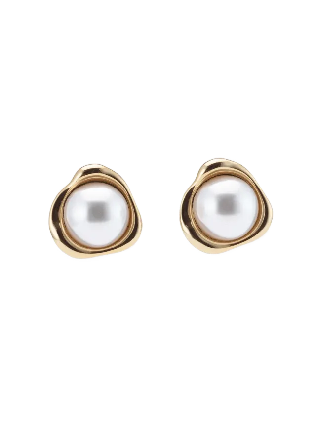 Lelet NY Sloane Pearl Button Earrings