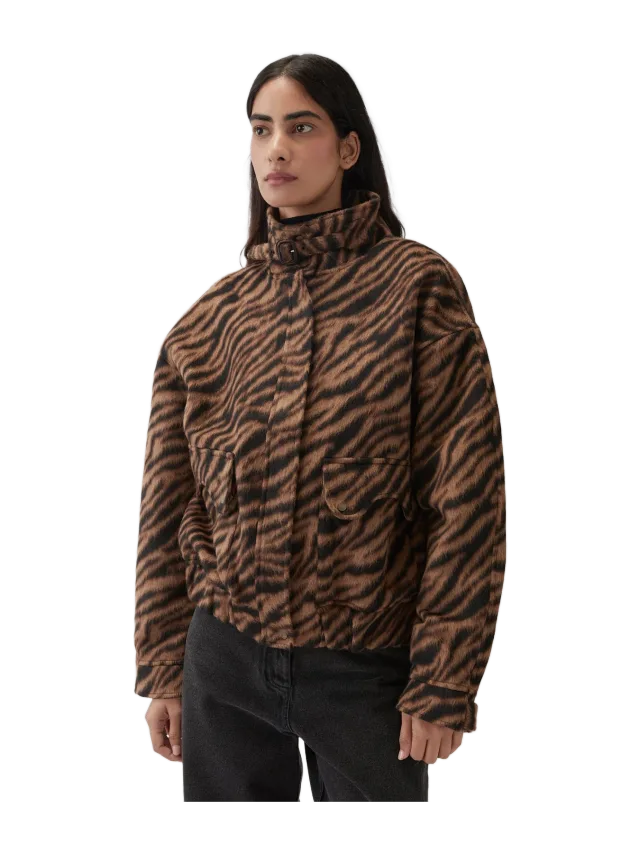 Rejina Pyo Sofie Jacket Wool Blend Jacquard Tiger