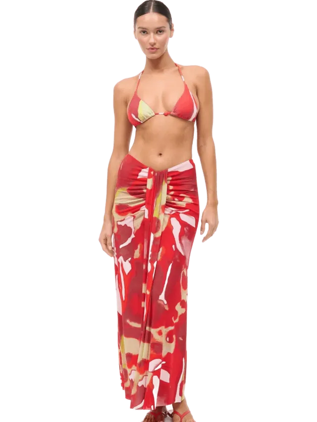 Staud SORAYA MESH SKIRT | RED ZONE