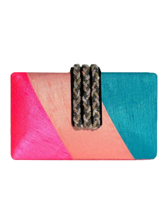 Simitri Sorbet Braided Fringe Clutch