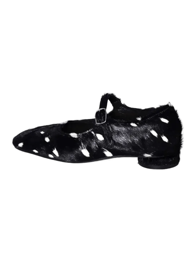 Spotted Horsehair Mary Jane Shoes