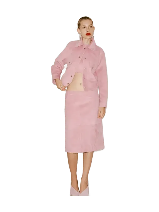 Modalità Vacanza Stevie Midi Skirt | Blush Suede