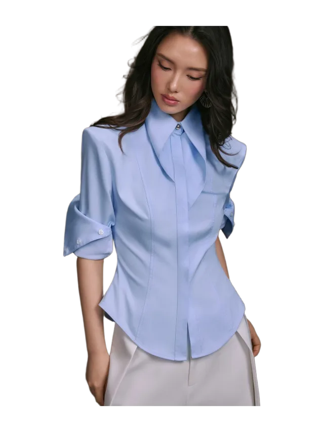 Keira Tong Stripe Cupped Collar Shirt