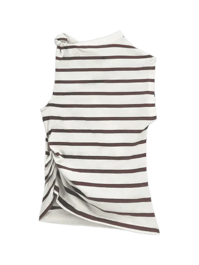 ESTHÉ Stripe Twist Asymmetric T-Shirt