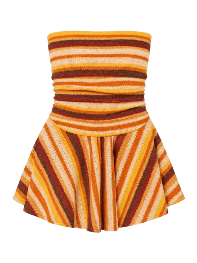 Carmen Says Sunlight Striped Knit Mini Dress