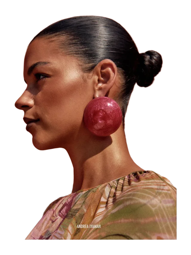 Andrea Iyamah TARA EARRING - RASPBERRY