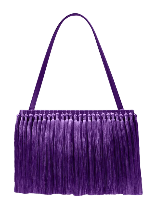 Simon Miller Tassel Boxy Clutch In Bright Violet