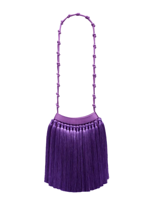 Simon Miller Tassel Knotty Bag In Bright Violet