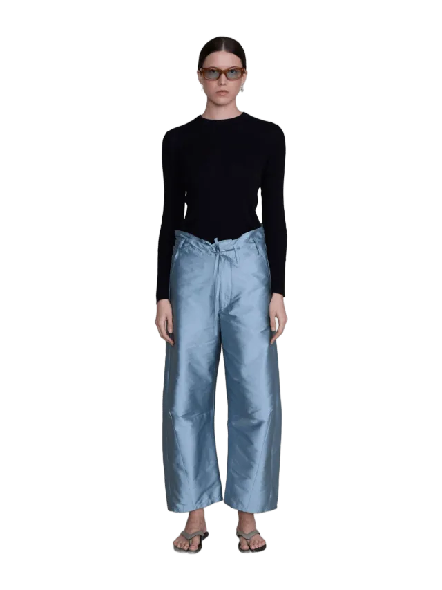 Chan Luu Techno Taffeta Barrel Pant Bath Blue