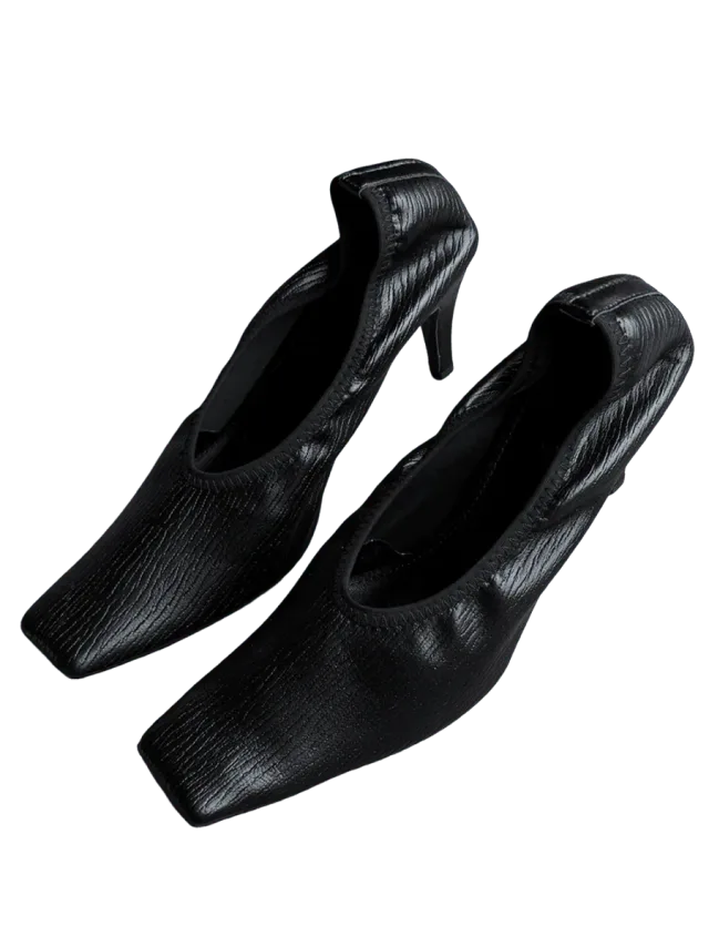 Simonett Textured Square Toe Sculpted Heel