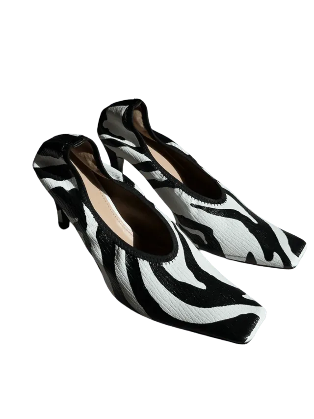Simonett Textured Square Toe Sculpted Heel