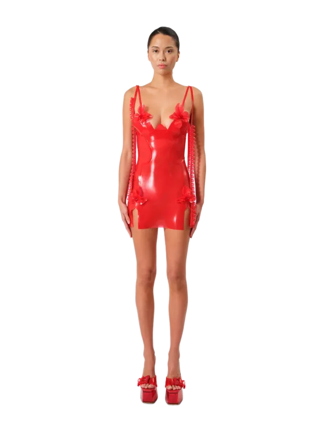 POSTER GIRL The Annamaria Latex Dress Sheer Rouge