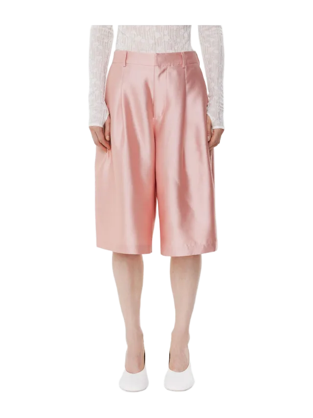 Alas Silk The Botanist Shorts in Blush Pink