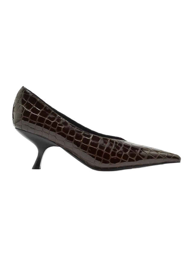 Nakedvice The Hilton Coffee Croc Heel