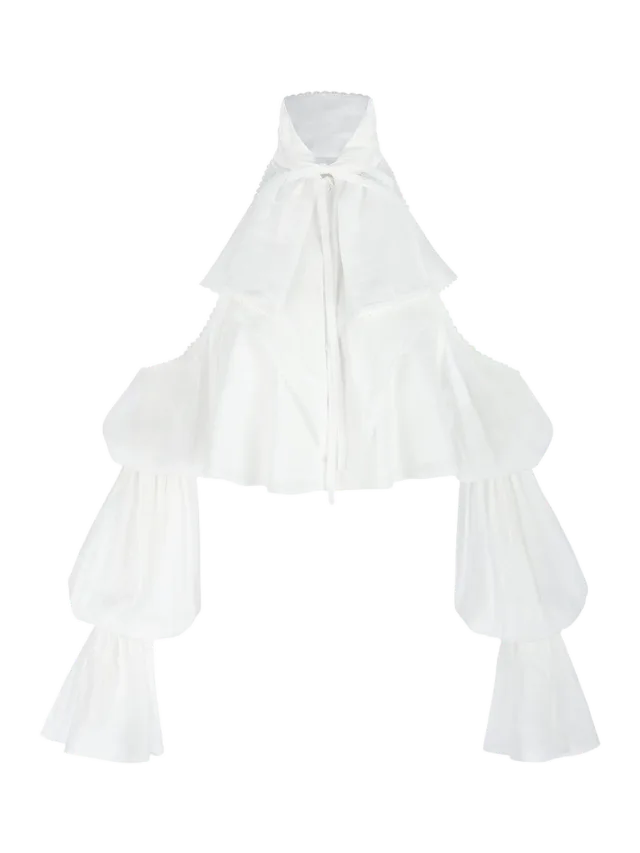Selkie The Ivory Ascot Blouse
