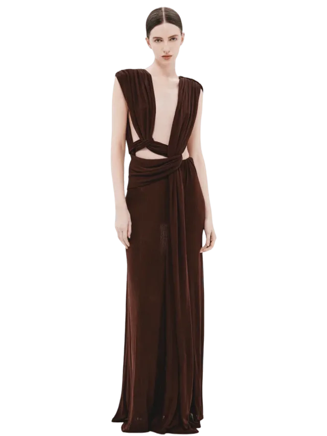 Misha THE NAOMI DRAPED RIB DRESS