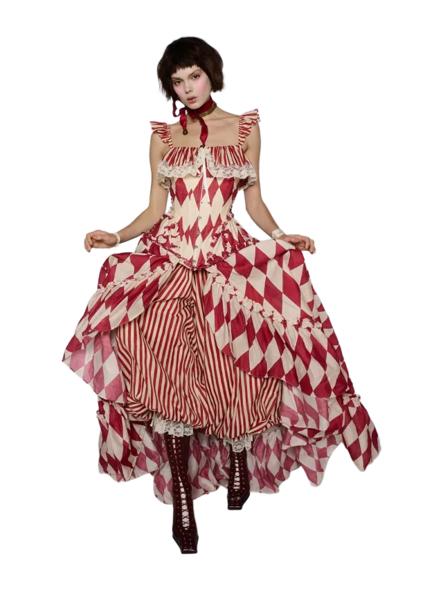 Selkie The Red Harlequin Gossamer Gown