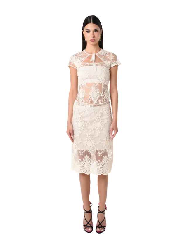 28NATELIER TIED LACE TOP