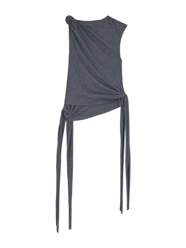 GANNI Top in Grey Jersey