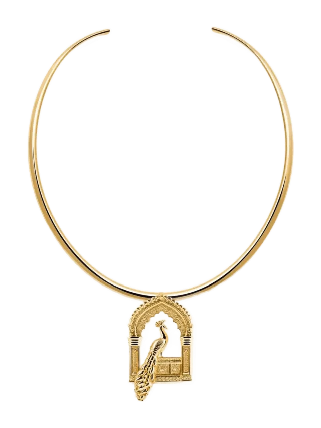 MISHO Torque Necklace with Peacock