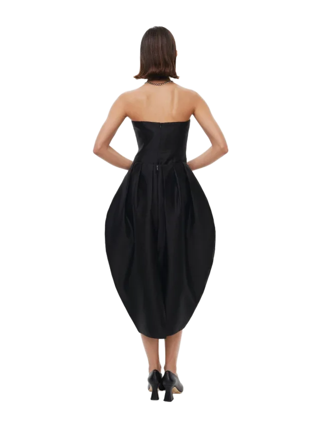 Alas Silk Tulip Skirt in Black