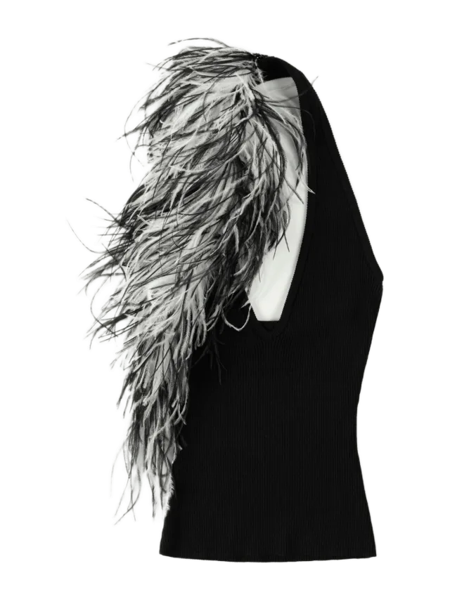 Fancì Club Under the Canopy Feather Knit Top