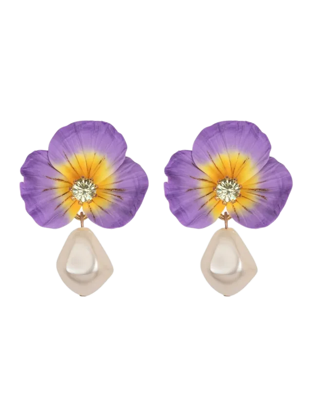 Jennifer Behr Vella Earrings -- Violet