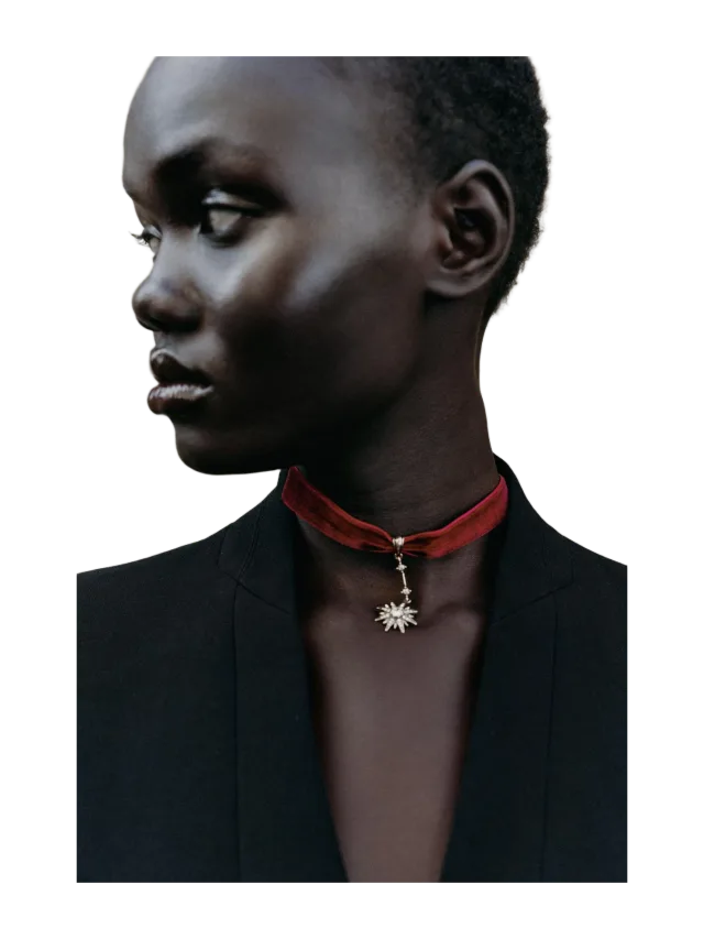 VELVET STAR CHOKER NECKLACE