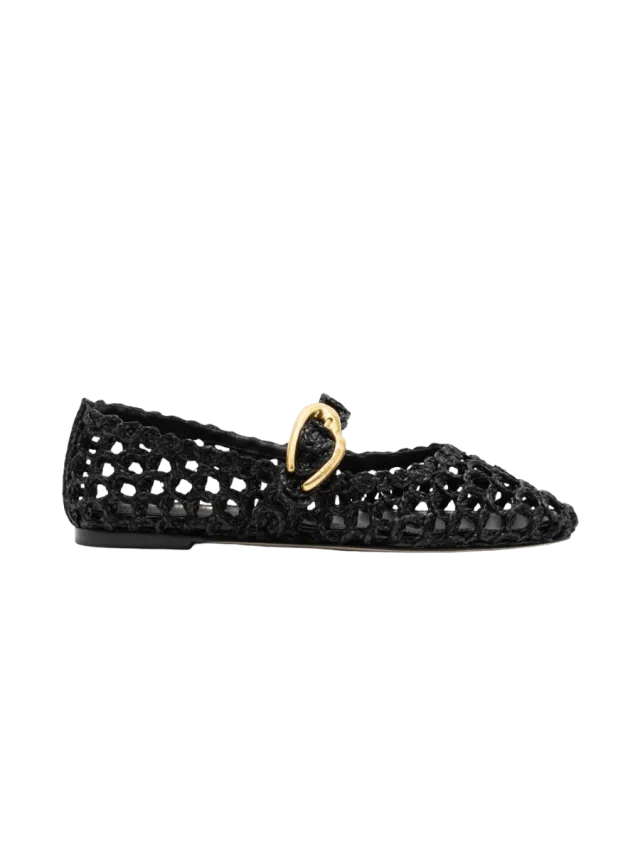Larroudé Verona Macrame In Black Embroidered Raffia