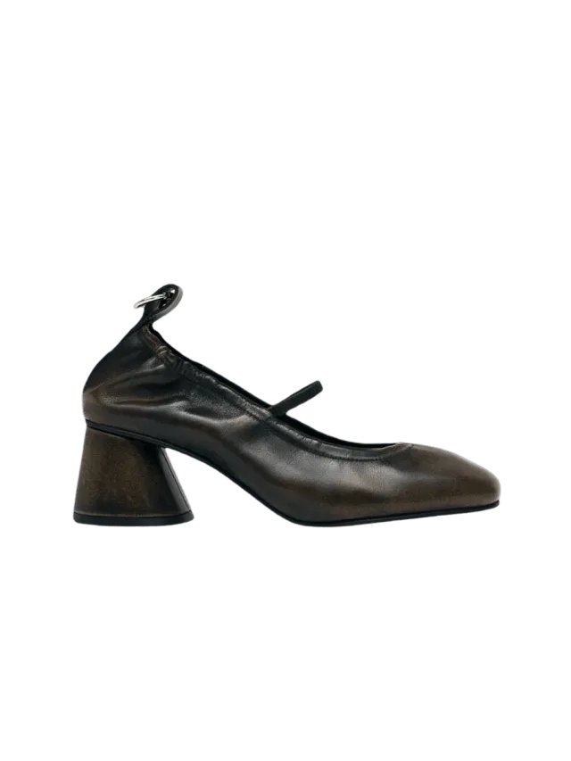 Alohas Vintage Effect Brown Leather Pumps