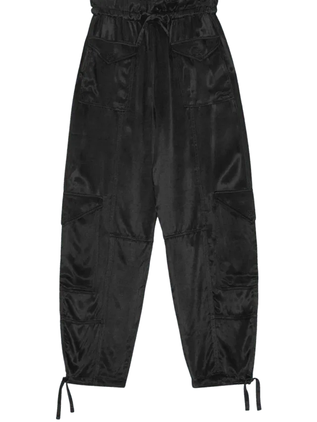 GANNI Washed Satin Pocket Pants