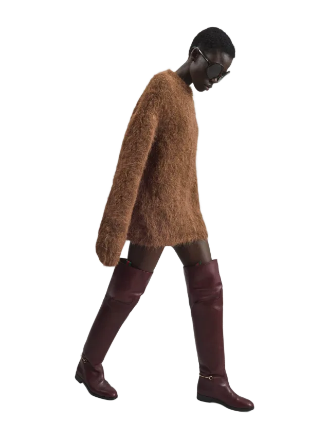 The Frankie Shop Willy Alpaca Knit Sweater - Dark Taupe