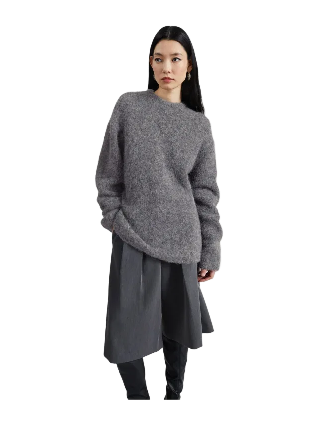 The Frankie Shop Willy Alpaca Knit Sweater - Grey