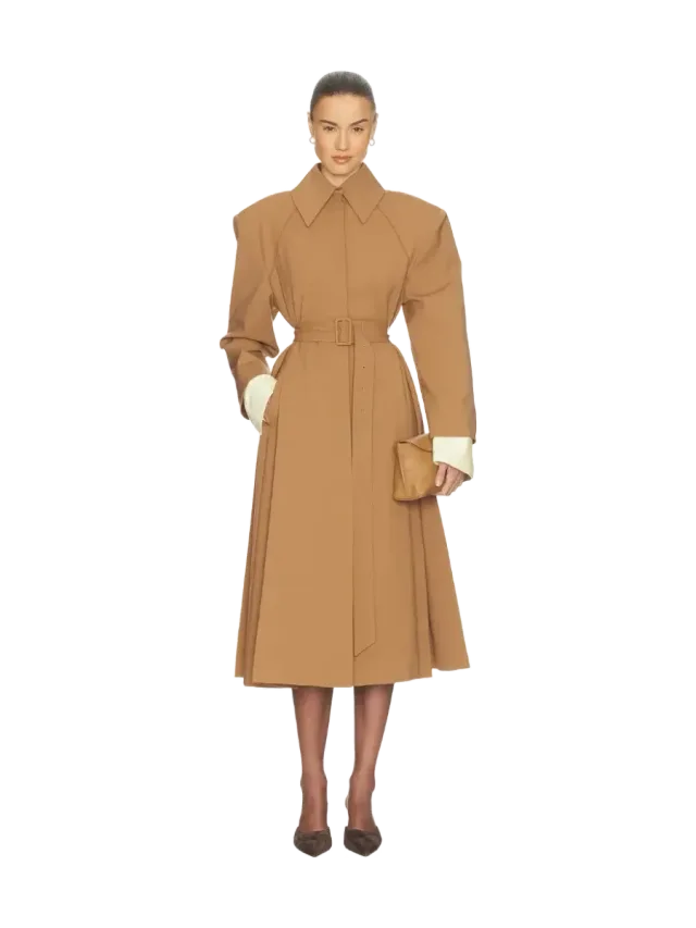 Helsa Wool Blend Midi Trench
