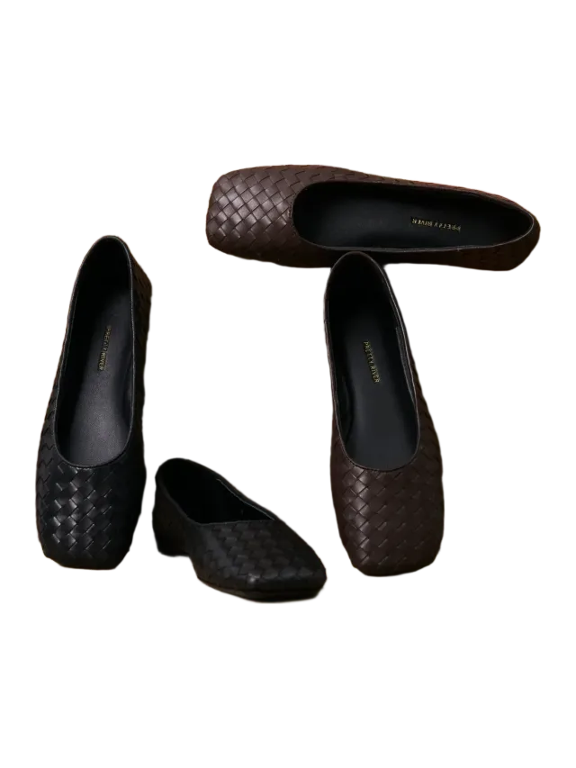 Woven Leather Ballet Flats