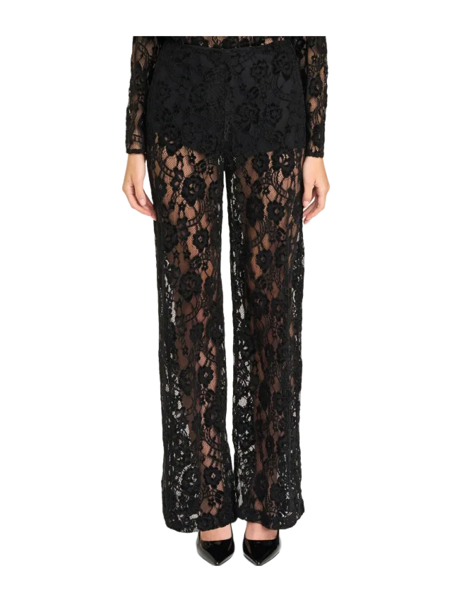 WAYF x Rose Lola Broadway Lace Wide Leg Pants