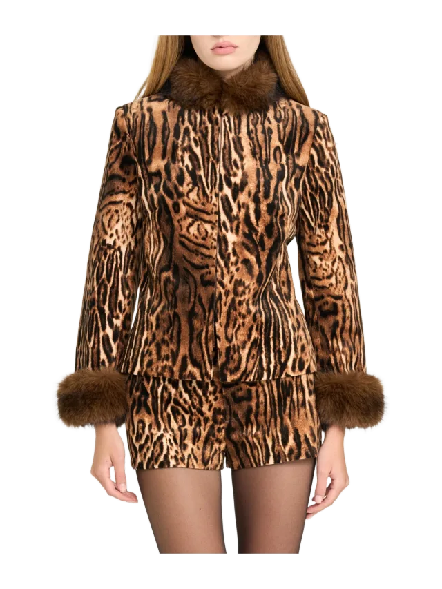 WAYF Naomi Faux Fur Trim Jacket