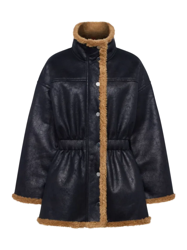 Simon Miller Yara Faux Shearling Jacket In Black