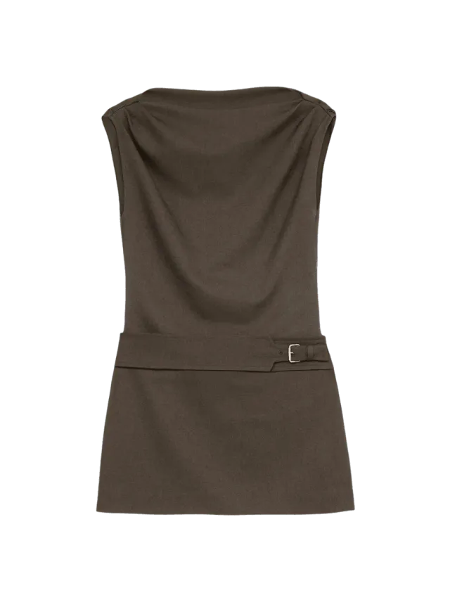 Laagam ZOLA BROWN SHORT DRESS